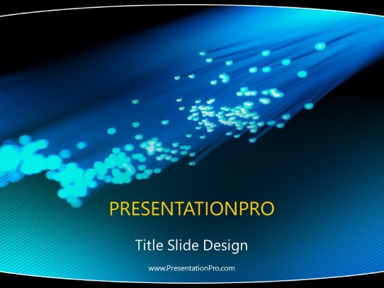 Blue Fiber Optics PowerPoint Template title slide design