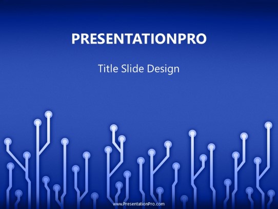 Circuitboard Blue PowerPoint Template title slide design