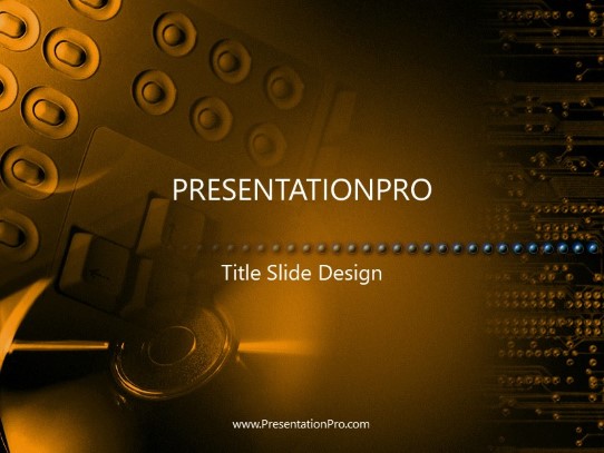 Circuit Glow Orange PowerPoint Template title slide design