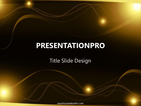 Circuit Wave Gold PowerPoint Template title slide design