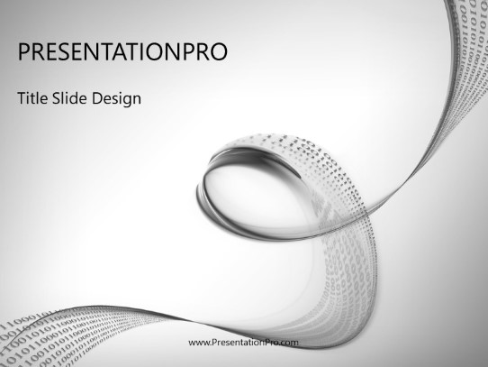Data Stream Gray PowerPoint Template title slide design