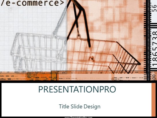 Ecommerce01 Orange PowerPoint Template title slide design