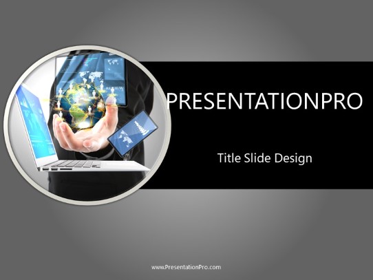 Holding Global Tech PowerPoint Template title slide design