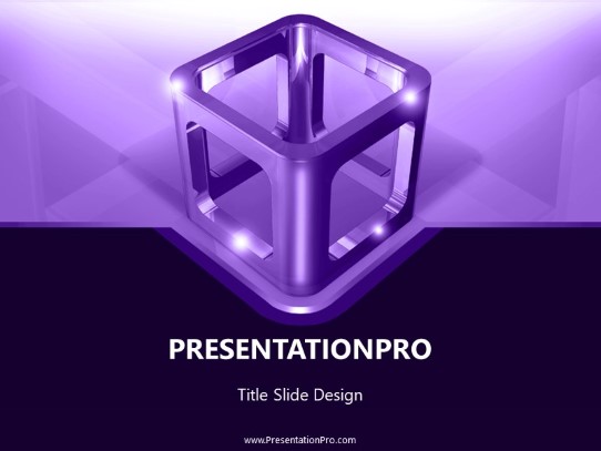 Metal Cube Purple PowerPoint Template title slide design