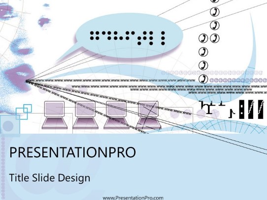 Online03 Bluish PowerPoint Template title slide design