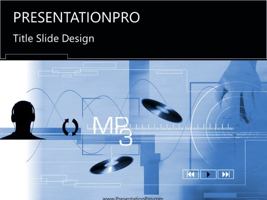 Online18 Blue PowerPoint Template title slide design