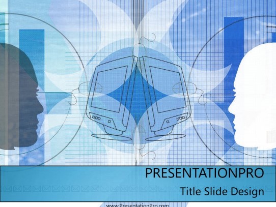 Online23 Teal PowerPoint Template title slide design