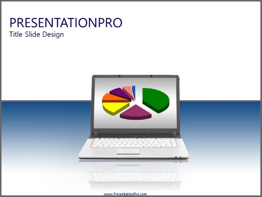 Pie Chart Laptop PowerPoint Template title slide design