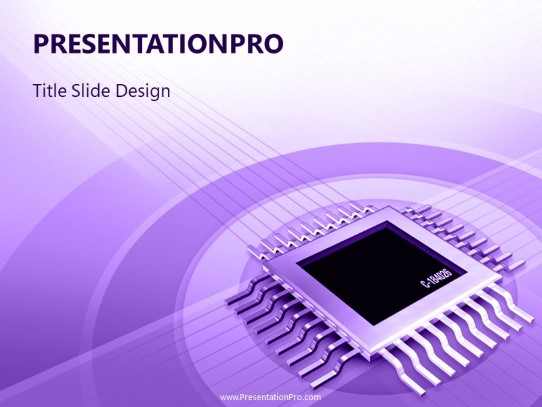 Tech Chip Purple PowerPoint Template title slide design