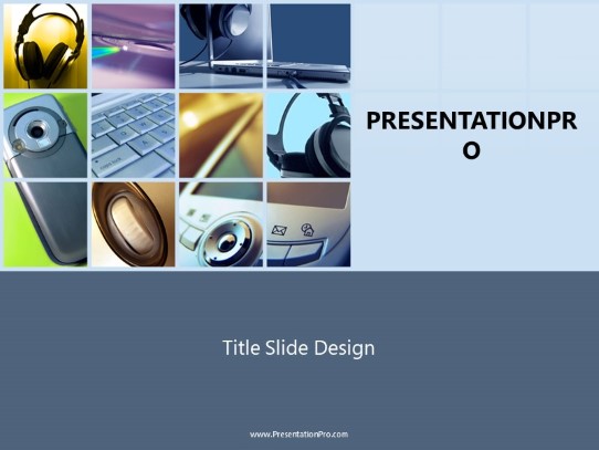 Technology Montage PowerPoint Template title slide design