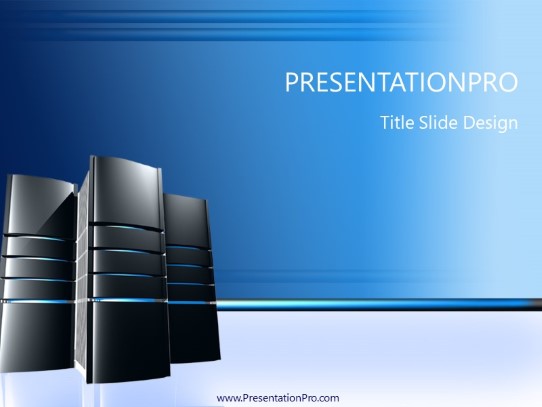 Three Servers PowerPoint Template title slide design