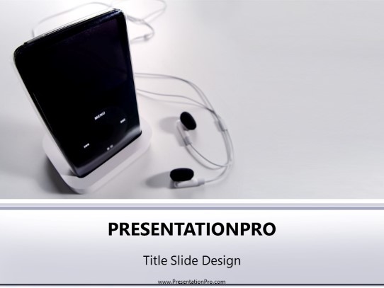 Ipod Set PowerPoint Template title slide design