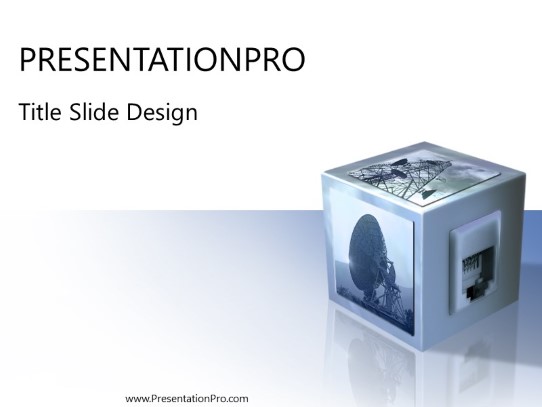 Telecom Cube PowerPoint Template title slide design