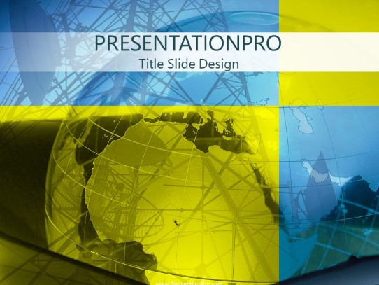 Worldcomm Yellow PowerPoint Template title slide design