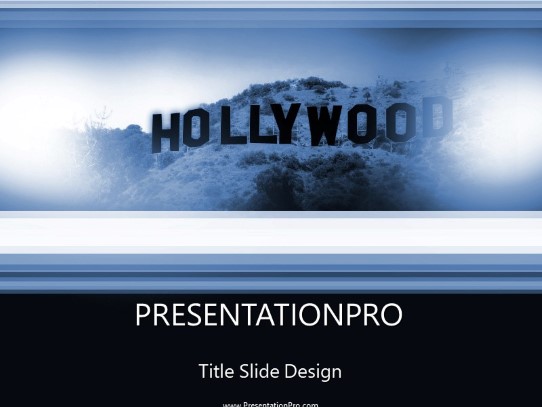 Hollywood Blue PowerPoint Template title slide design