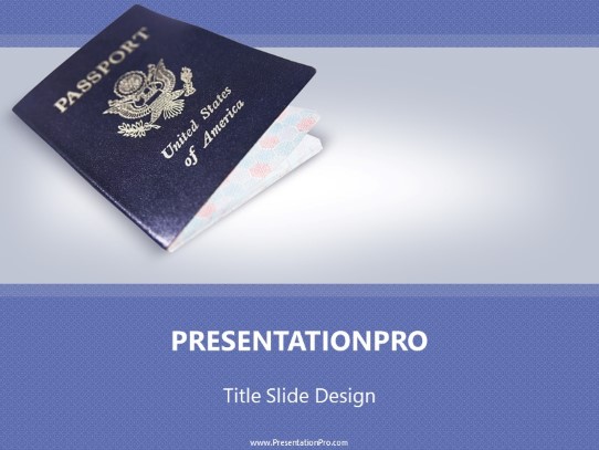 Usa Passport PowerPoint Template title slide design