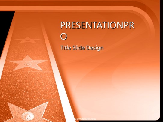 Walk Of Fame Orange PowerPoint Template title slide design