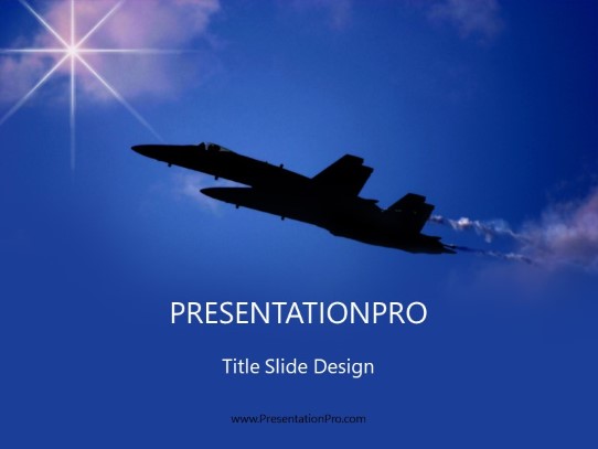 Blue Sky Jets PowerPoint Template title slide design