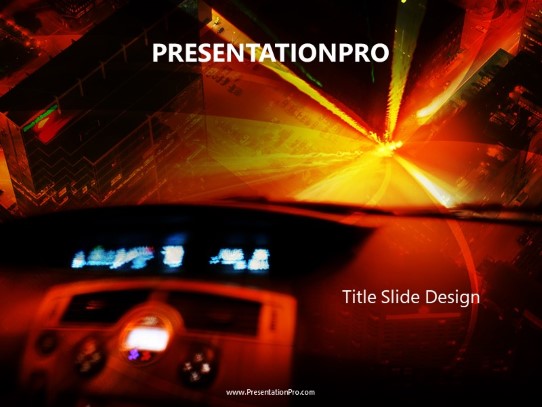City Driving PowerPoint Template title slide design