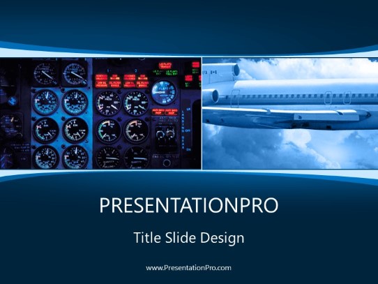 Cockpit Blue PowerPoint Template title slide design