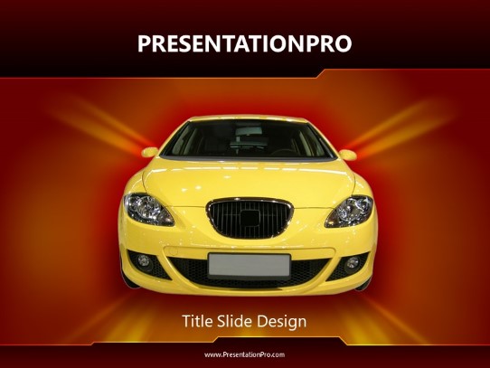 Driving Foward Car PowerPoint Template title slide design