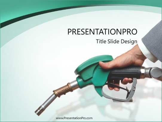Gas Pump PowerPoint Template title slide design