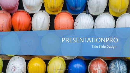 Hard Hat Safety Widescreen PowerPoint Template title slide design