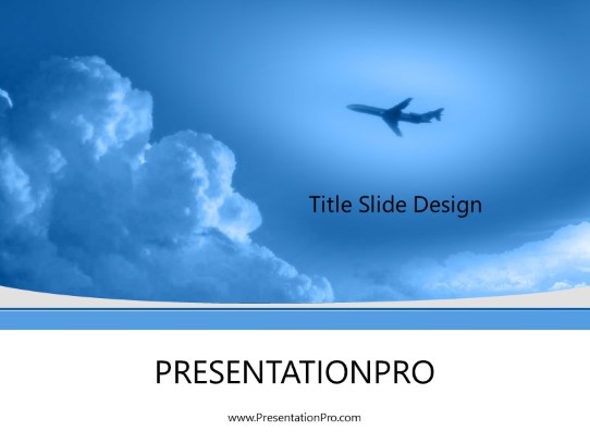 High Altitude Cyan PowerPoint Template title slide design