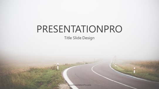 Misty Road 01 Widescreen PowerPoint Template title slide design