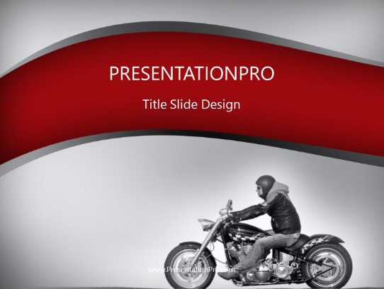 Motorcycle Ride Gray PowerPoint Template title slide design