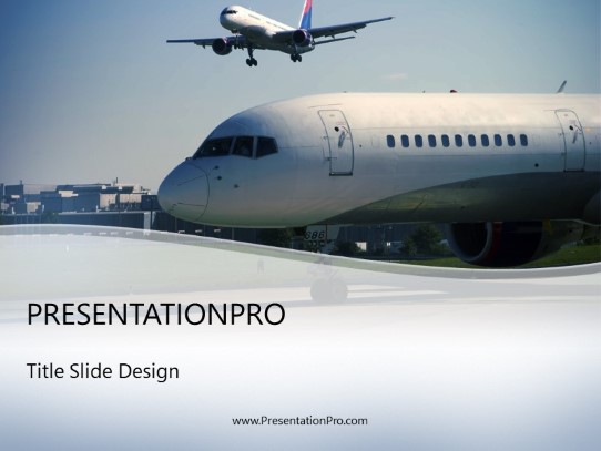 Runway Traffic PowerPoint Template title slide design