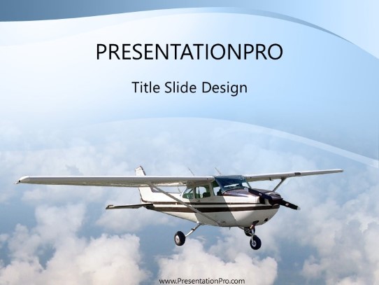 Single Engine Plane PowerPoint Template title slide design