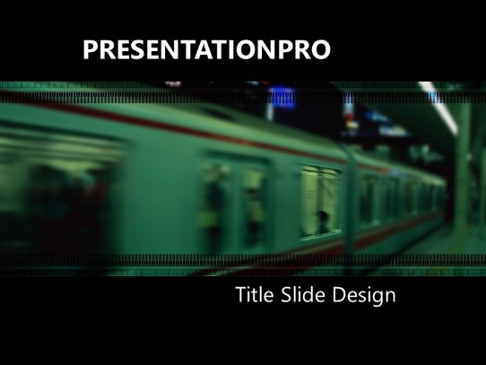 Train PowerPoint Template title slide design