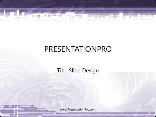 City Scape Purple PowerPoint Template title slide design