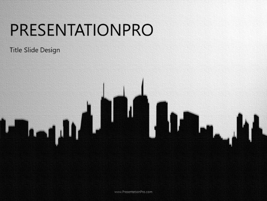 City Silhouette Black PowerPoint Template title slide design