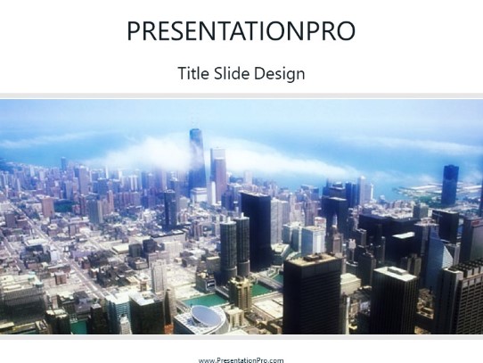 Downtown Chicago PowerPoint Template title slide design