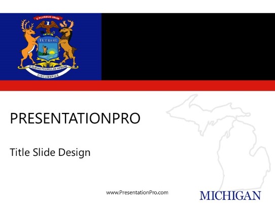 Michigan PowerPoint Template title slide design