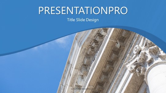 Architecture Stone Sky 01 Widescreen PowerPoint Template title slide design