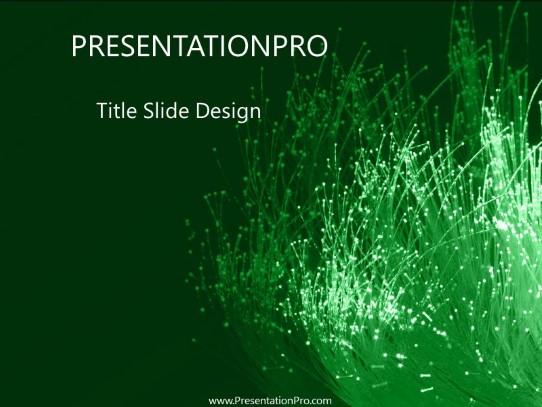 Curved Optics Green PowerPoint Template title slide design