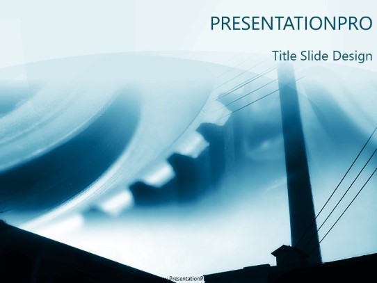 Factory Gears PowerPoint Template title slide design