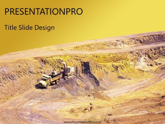 Sandy Trail Gold PowerPoint Template title slide design