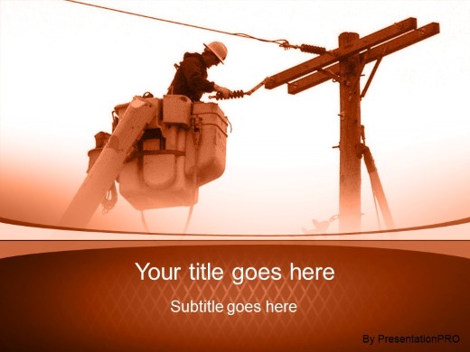 Utility Guy Orange PowerPoint Template title slide design