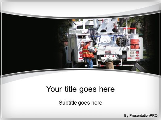 Utility Truck PowerPoint Template title slide design