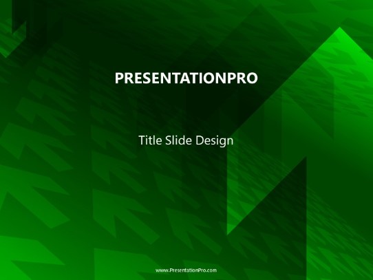 Arrow Green PowerPoint Template title slide design