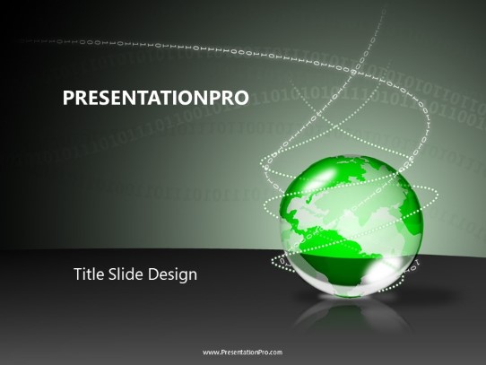 Bin Globe Green PowerPoint Template title slide design