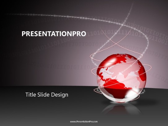 Bin Globe Red PowerPoint Template title slide design