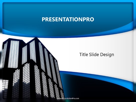 Building Blue PowerPoint Template title slide design