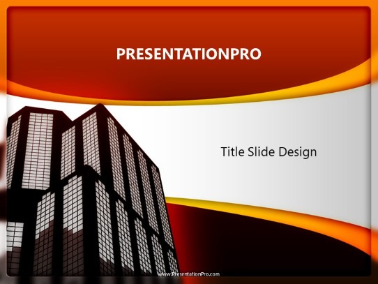 Building Orange PowerPoint Template title slide design