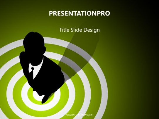 Bullseye Green PowerPoint Template title slide design