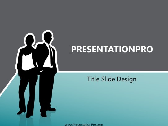 Business 02 Teal PowerPoint Template title slide design